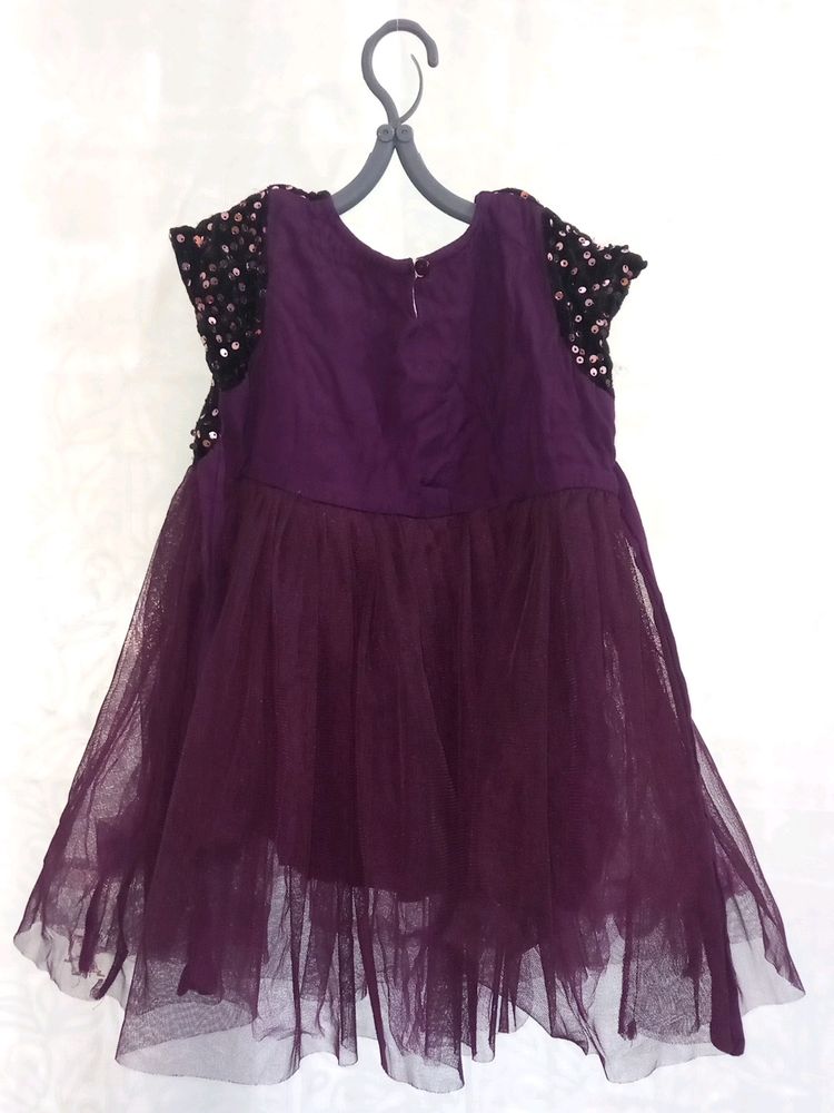 Purple Tinsel NET Baby Frock Bella Moda