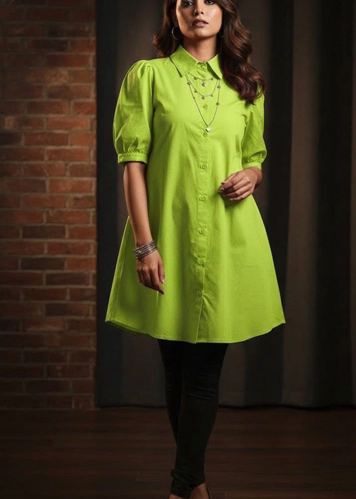 Stylish Lime Green Tunic Top