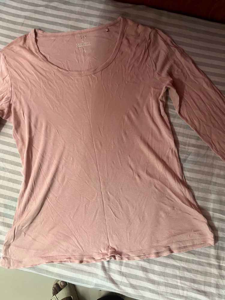 Soft Pink Long Sleeve Top