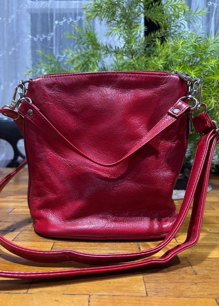 Red sling bag