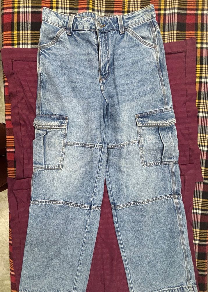 Stylish Blue Cargo Jeans