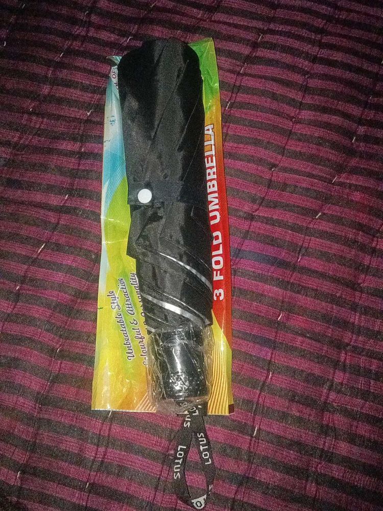 Black 3 Fold Umbrella