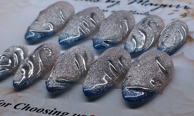 Stunning Glitter Ombre Press-On Nails