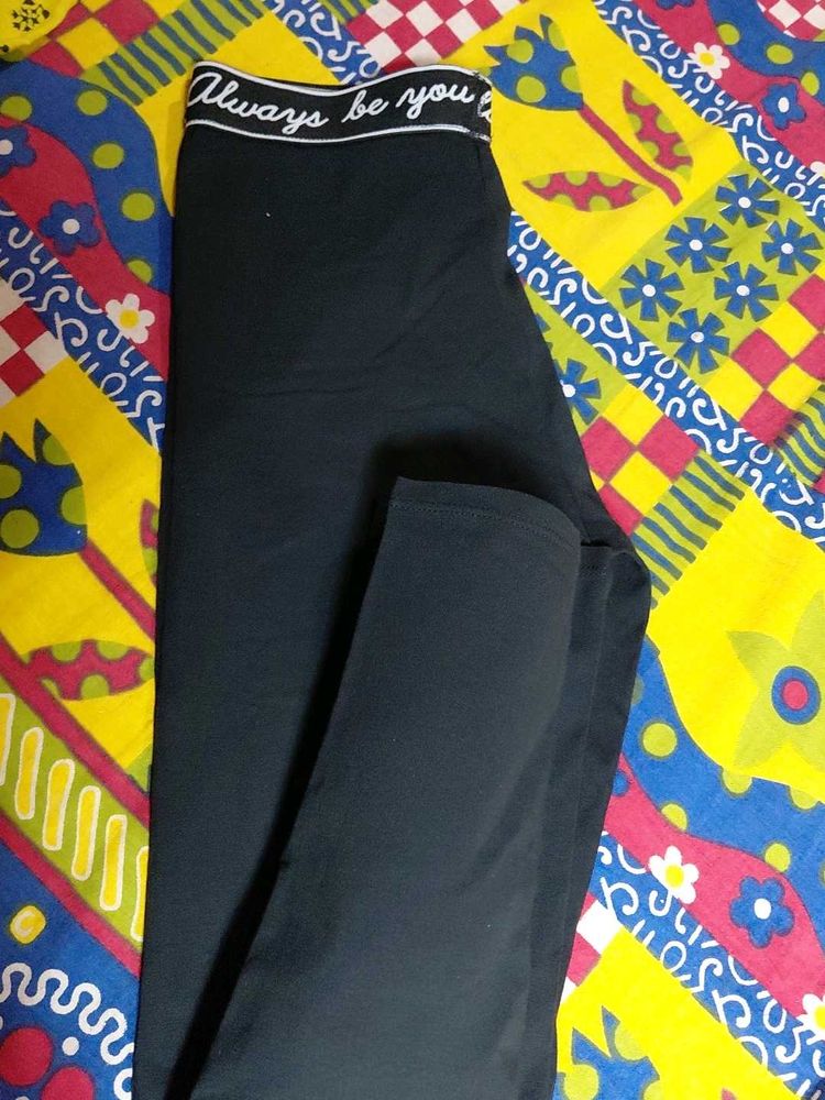 Black Leggings with "Always be you" Waistband