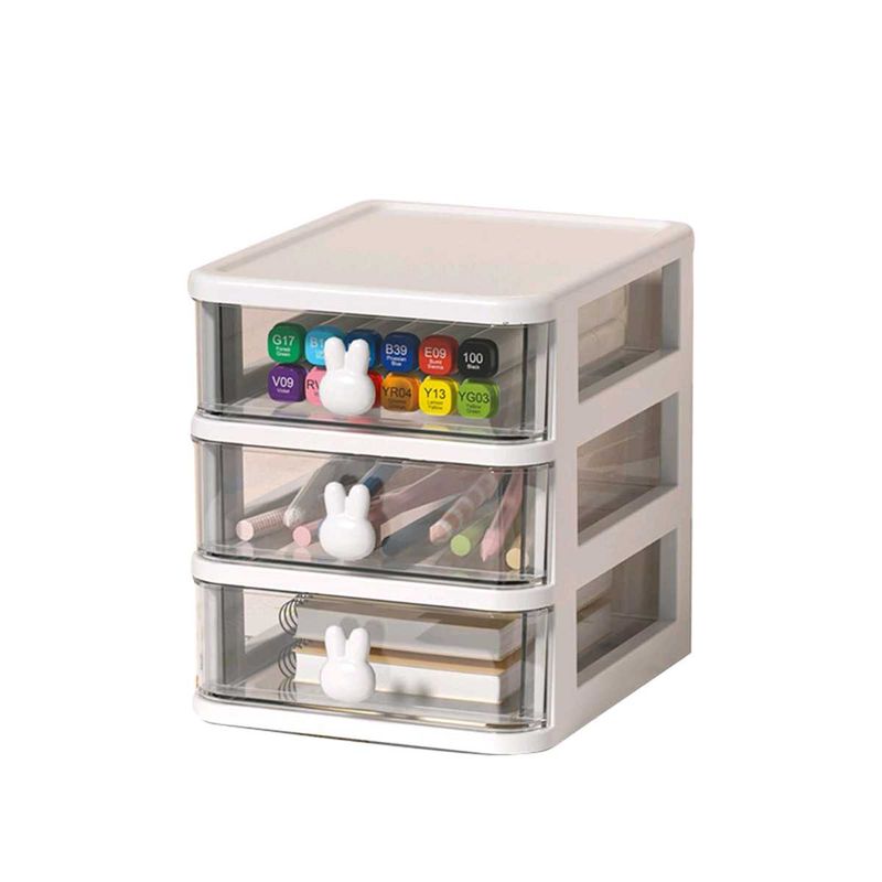 2Cute 3-Drawer Organizer pink and white