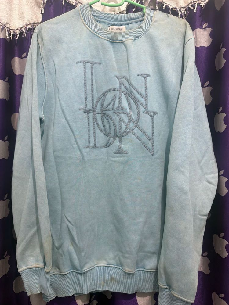 Light Blue Graphic Sweatshirt