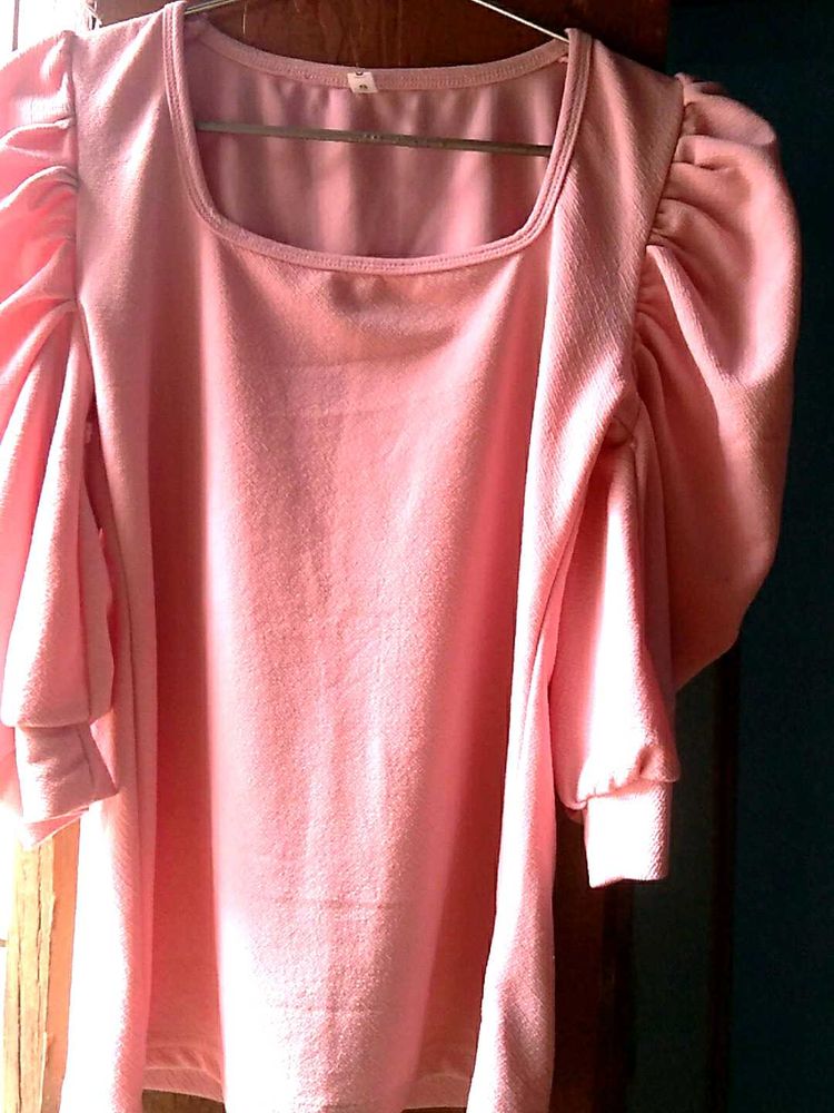 Chic Pink Puff Sleeve Top