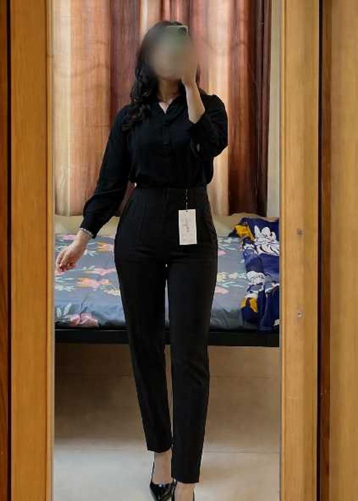 New Classic Black High-Waisted Pants