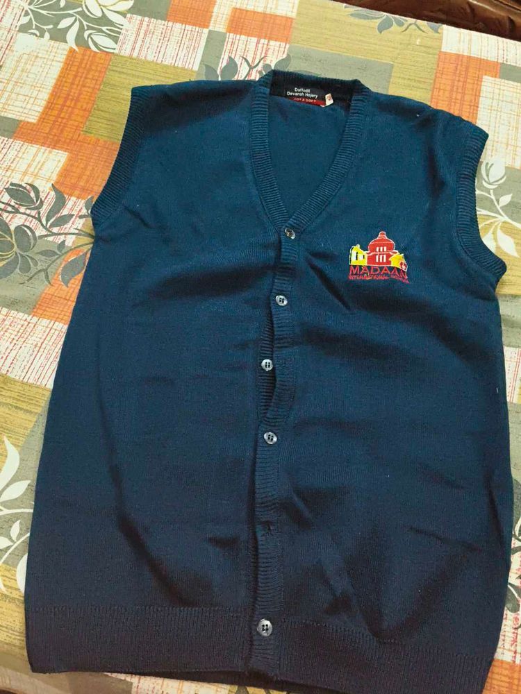 Classic V-Neck Button-Up Sleeveless Sweater