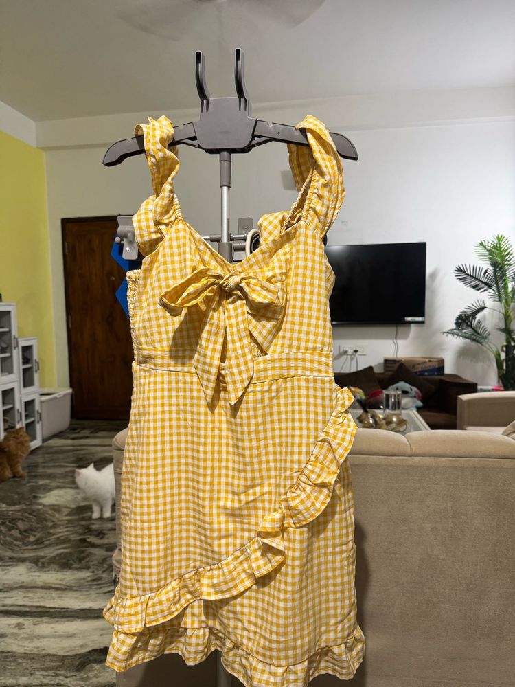 Cute Yellow Gingham Dress