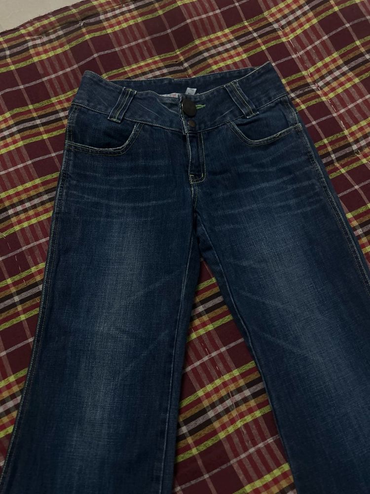 Women's Wide-Leg low waisted Denim Jeans