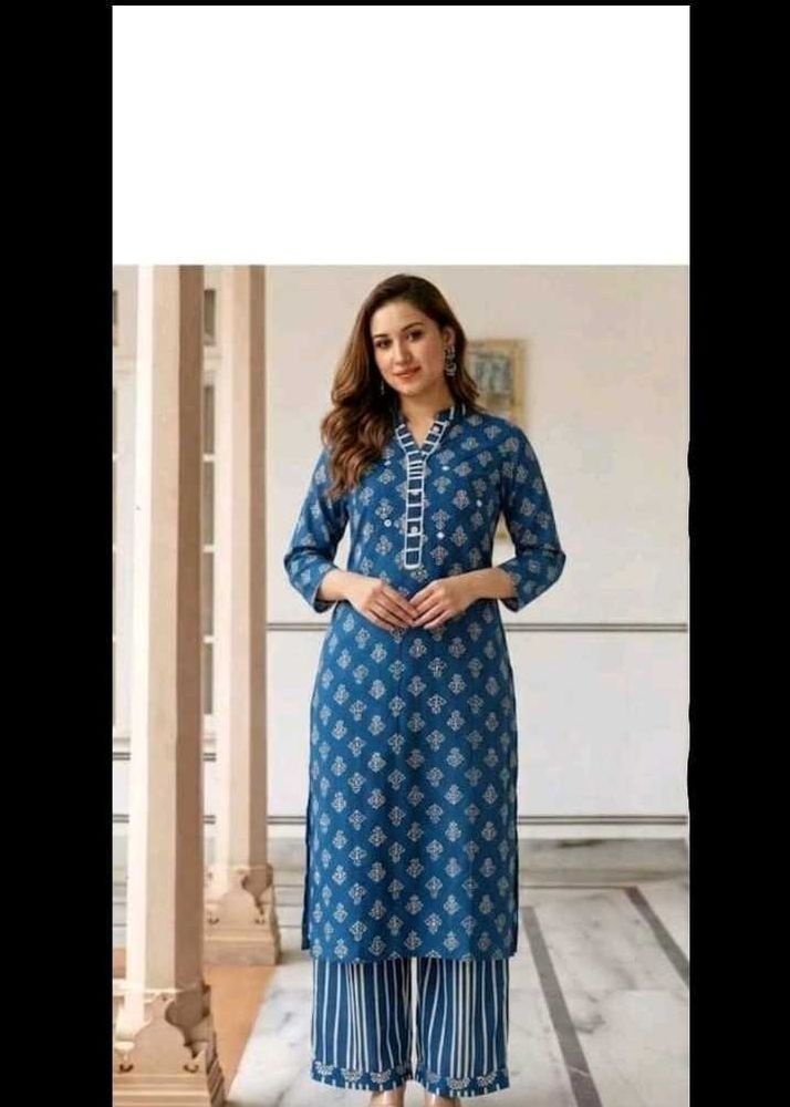 Blue Ethnic Printed Kurta set