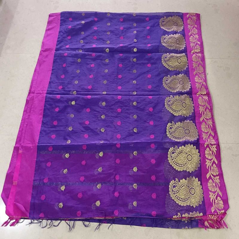 Elegant Purple  Silk Saree