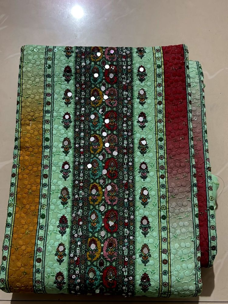 Stunning Embroidered Dress Material