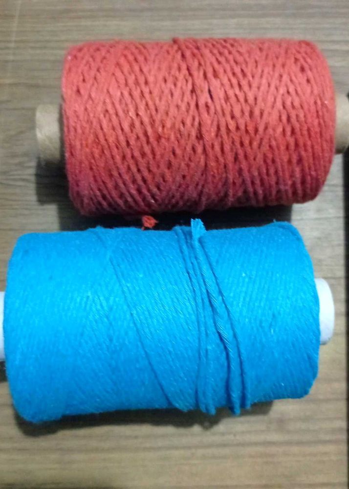 blue, rust macrame 1 mm singleply cotton cord