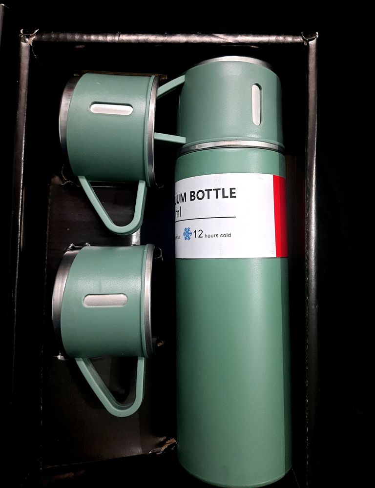 Olive Green Vaccume Flask 3pc Set