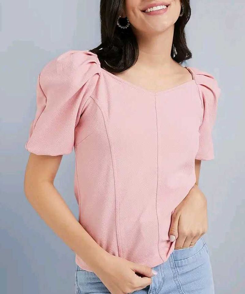 Pink Puff Sleeve Top