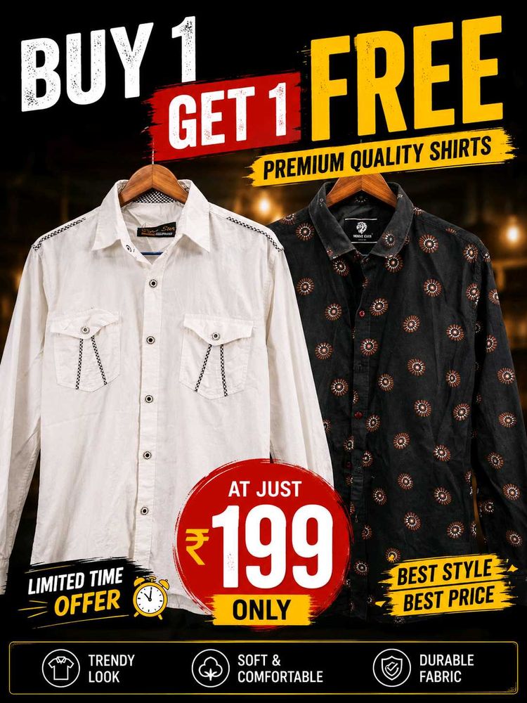 Premium Quality Men's Shirts - Buy 1 Get