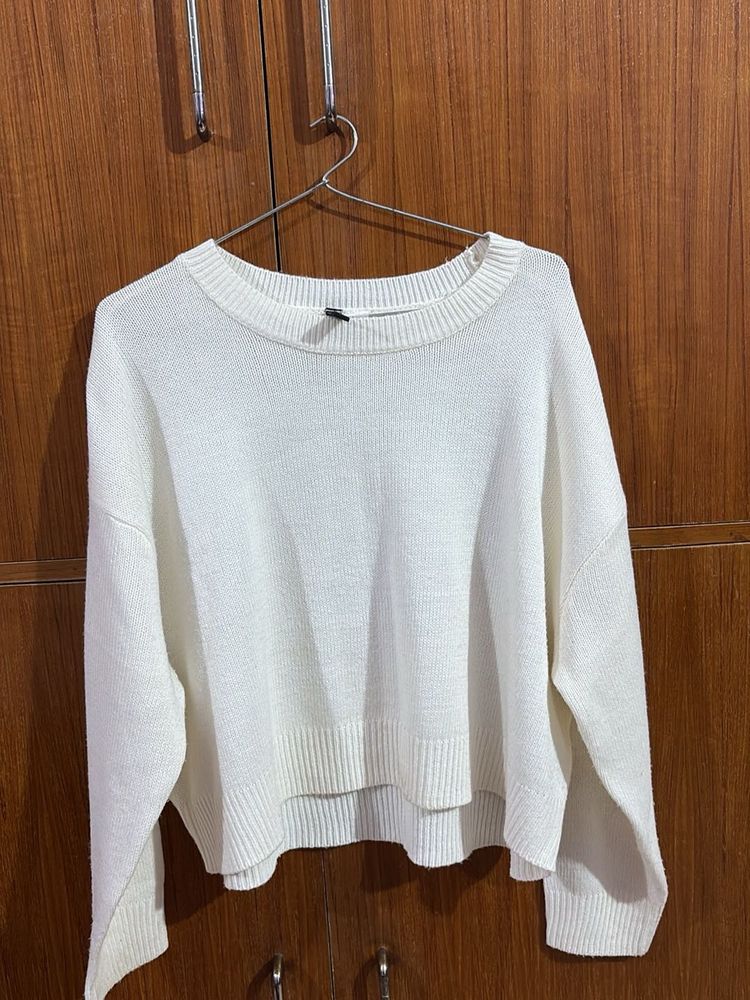 Cozy White Knit Sweater