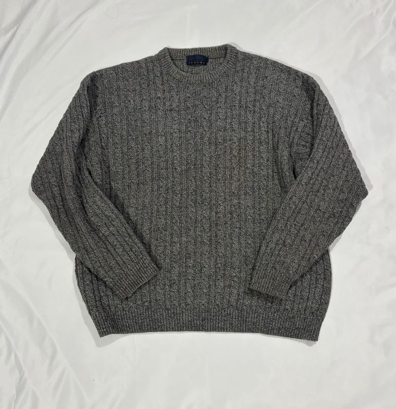 Gray Oversized Knit Sweater