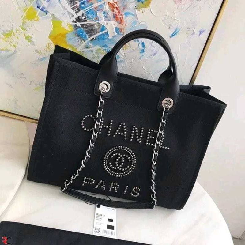 Chanel Deauville Large Size Tote 40cms with Pearls