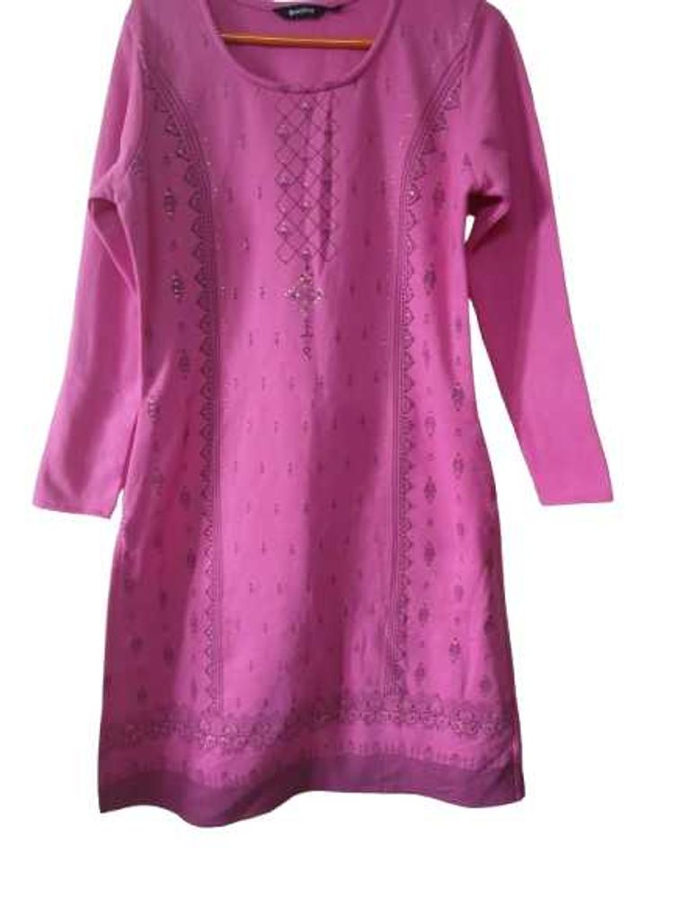 Pink Embroidered Kurta