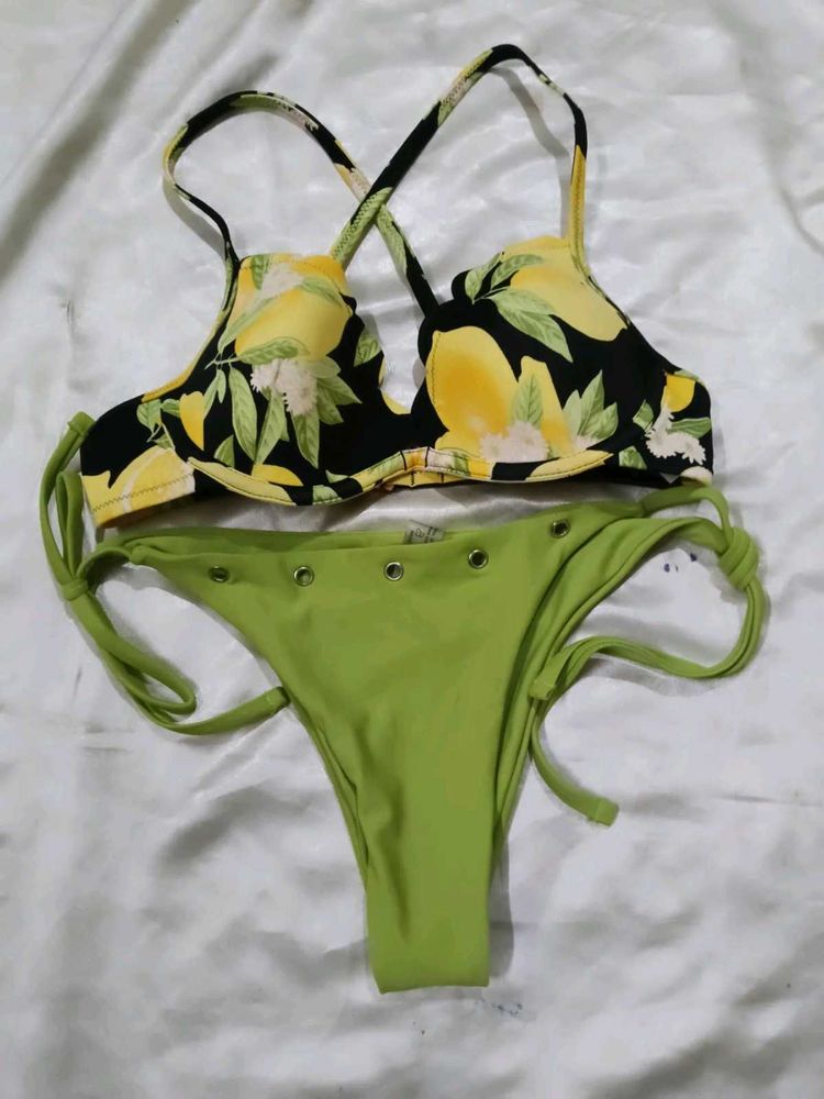 Lemon Print Bikini Set