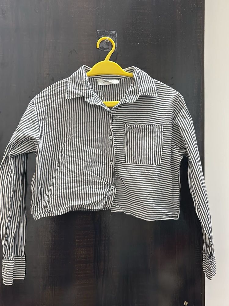 Striped Crop Shirt