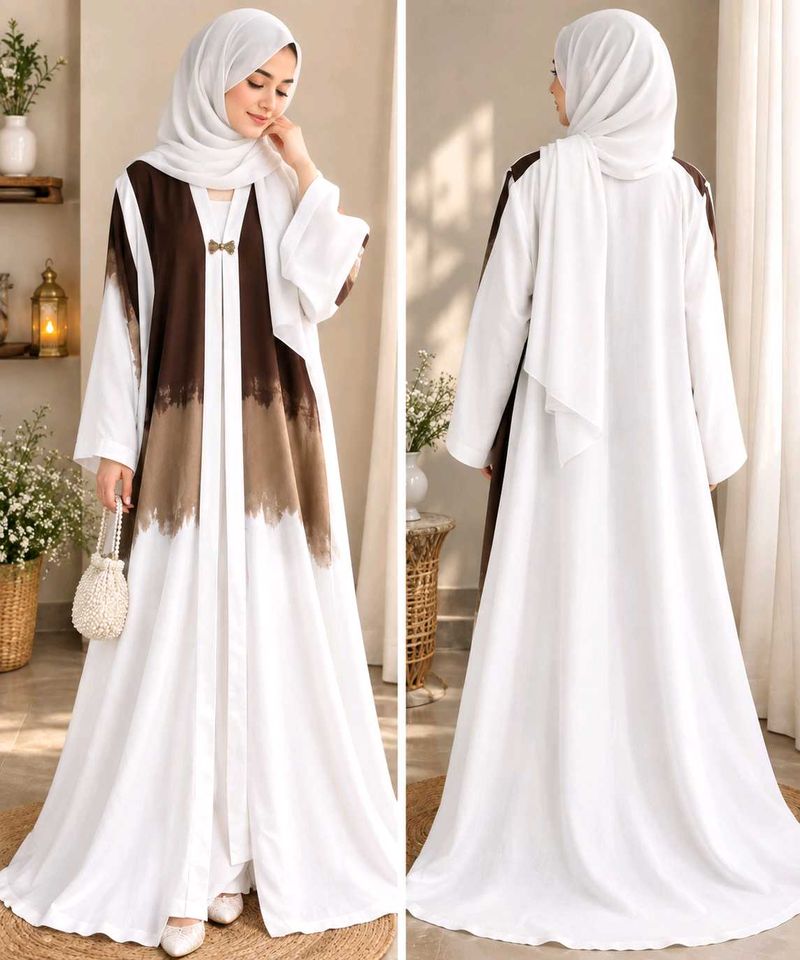 Elegant Abaya with Brown Ombre Detail