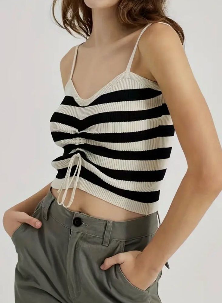 Striped Ruched Camisole Top