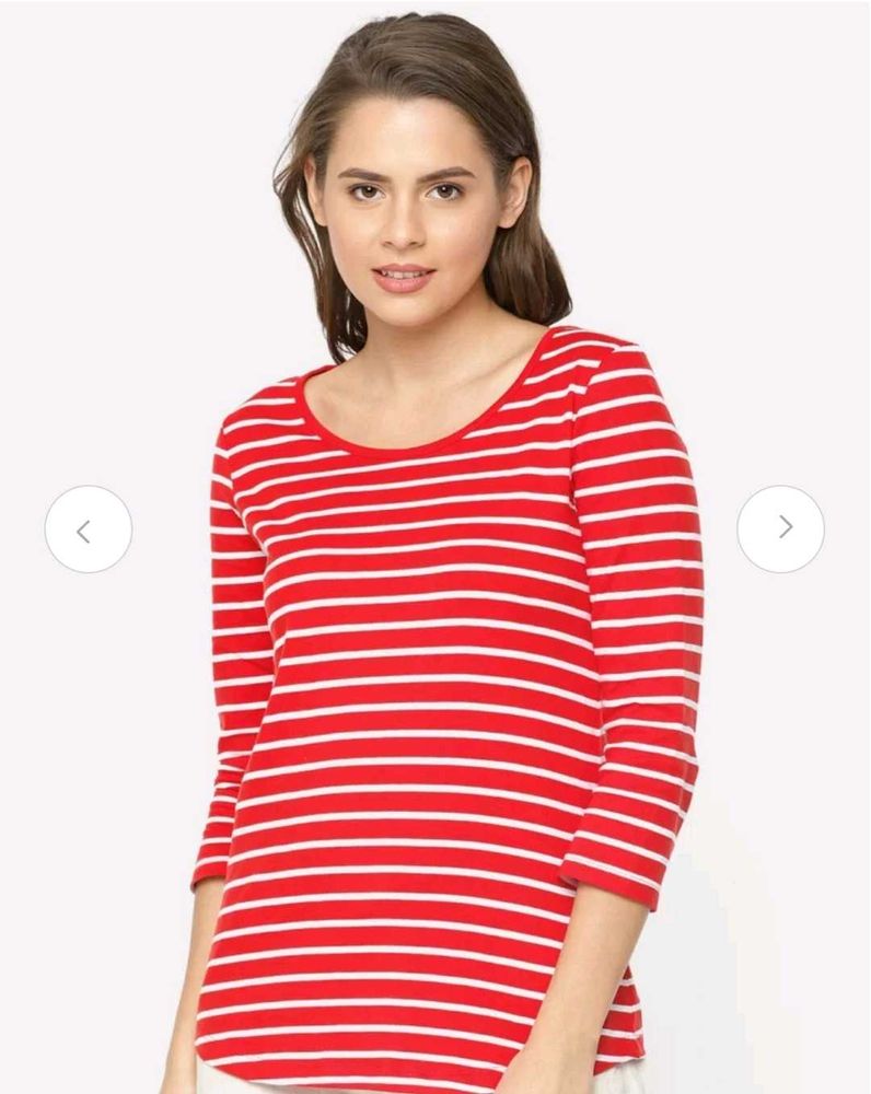 Striped 3/4 Sleeve Top