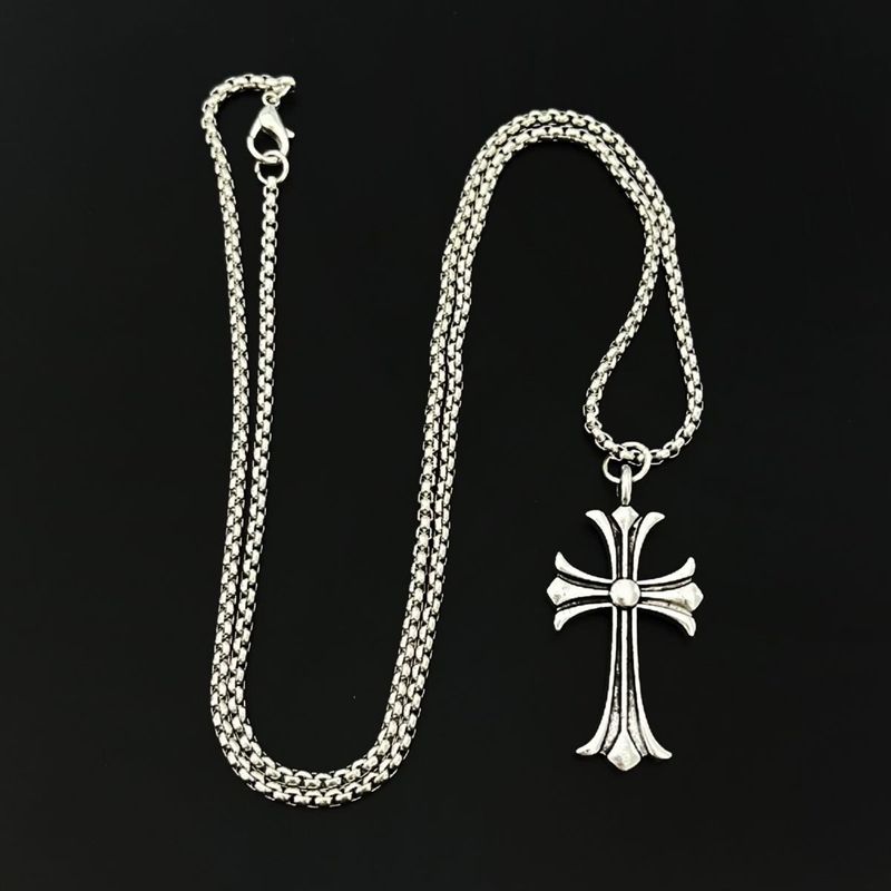 Silver Cross Pendant Necklace