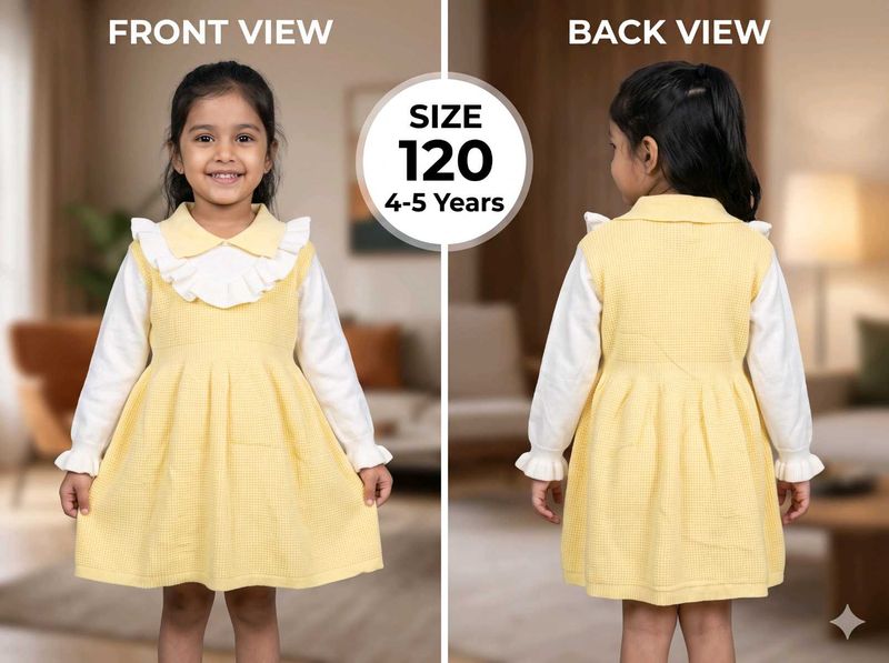 Cute Yellow Knit Dress (4-5 Y)