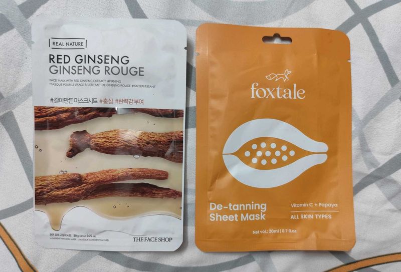 Face Sheet Masks - Red Ginseng &amp; De-Tanning