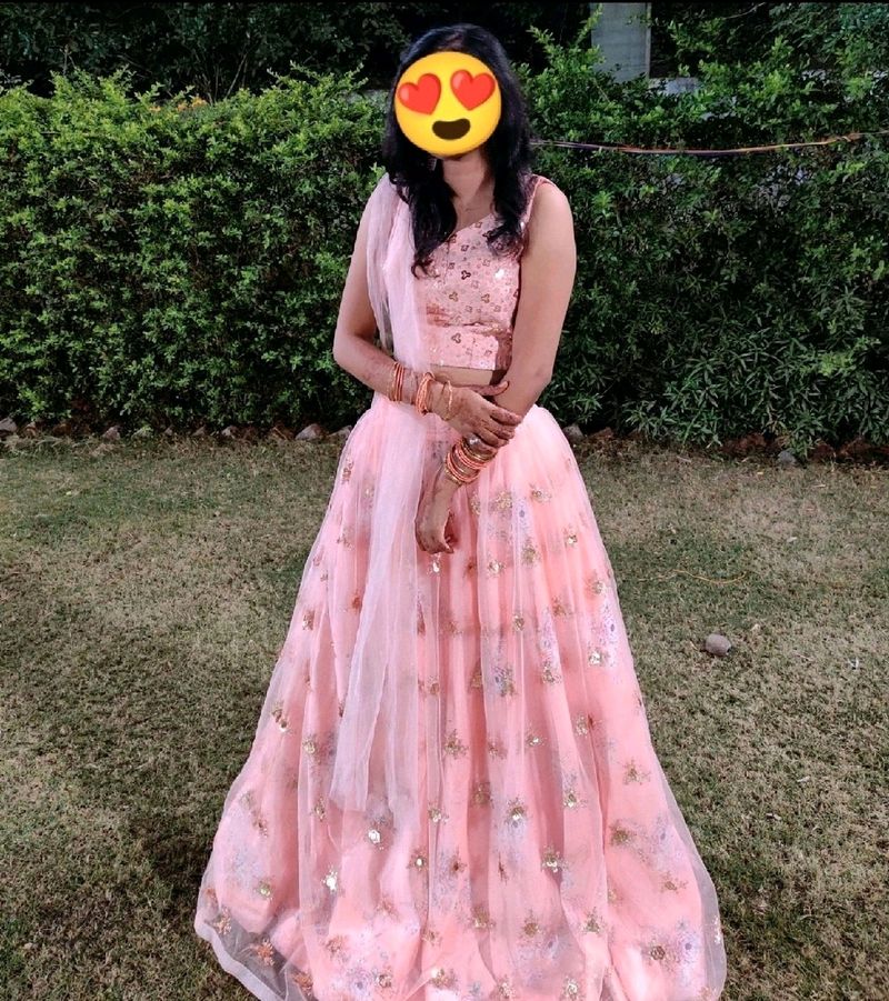 Designer Silk And Net Lehenga Choli With Dupatta