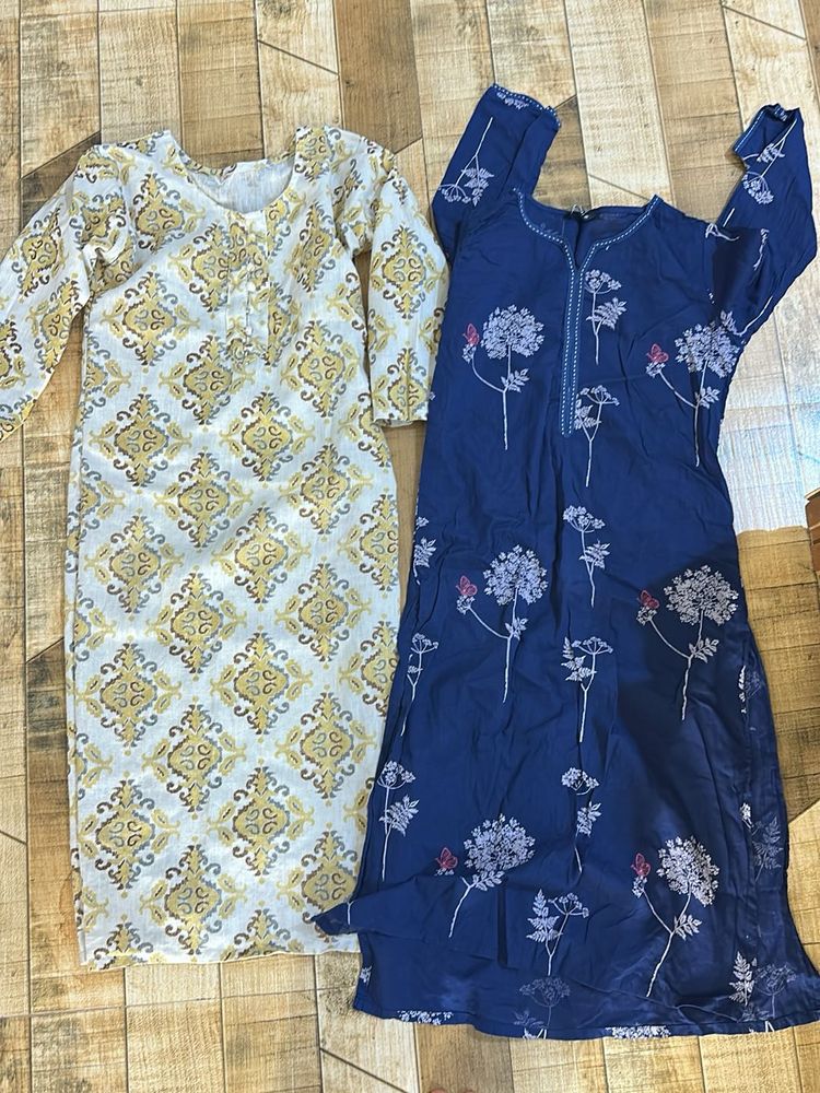 Bundle of Two Women's Kurtas . blue wala zudio ka