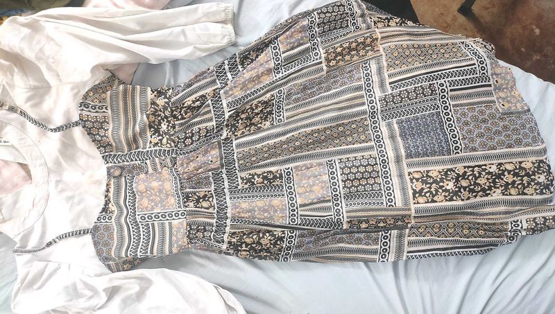 Boho Patchwork Print Midi Dress