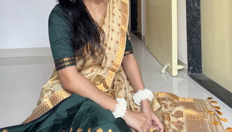 Pure Banarasi silk South Indian 3 piece set