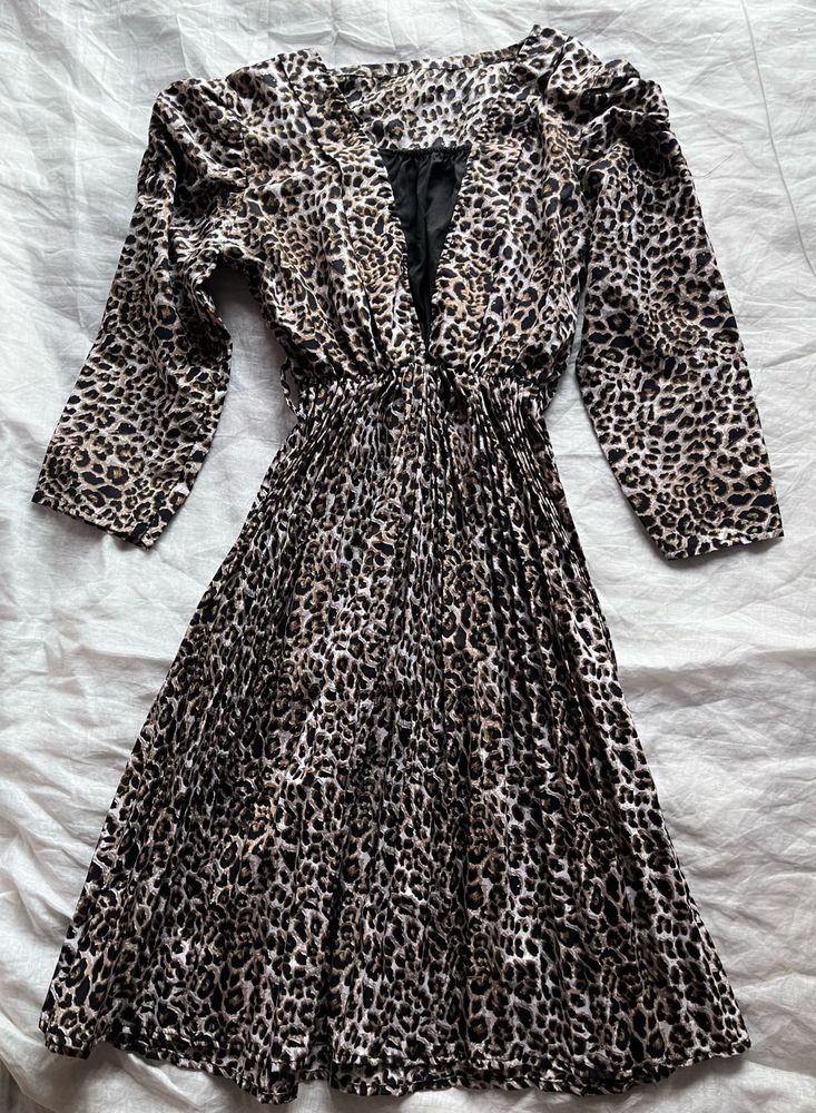 Leopard Print Midi Dress
