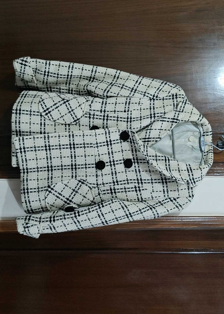 Chic Plaid Double-Breasted Jacket