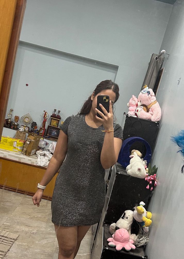 Sparkly Grey Sheath Dress