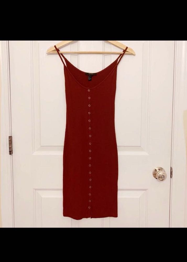 Ribbed Button-Up Mini Dress