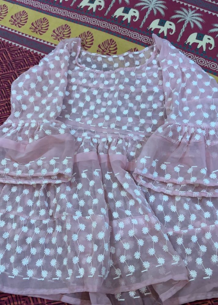 Pink Embroidered Kurta