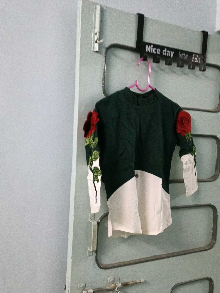Unique Rose Applique Blouse