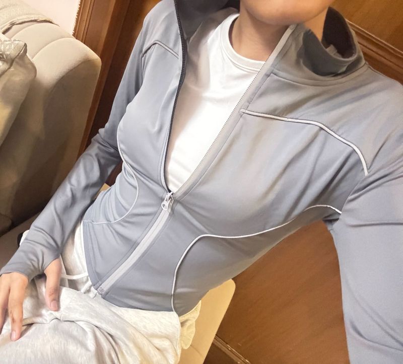 Gray Zip-Up Athletic Jacket