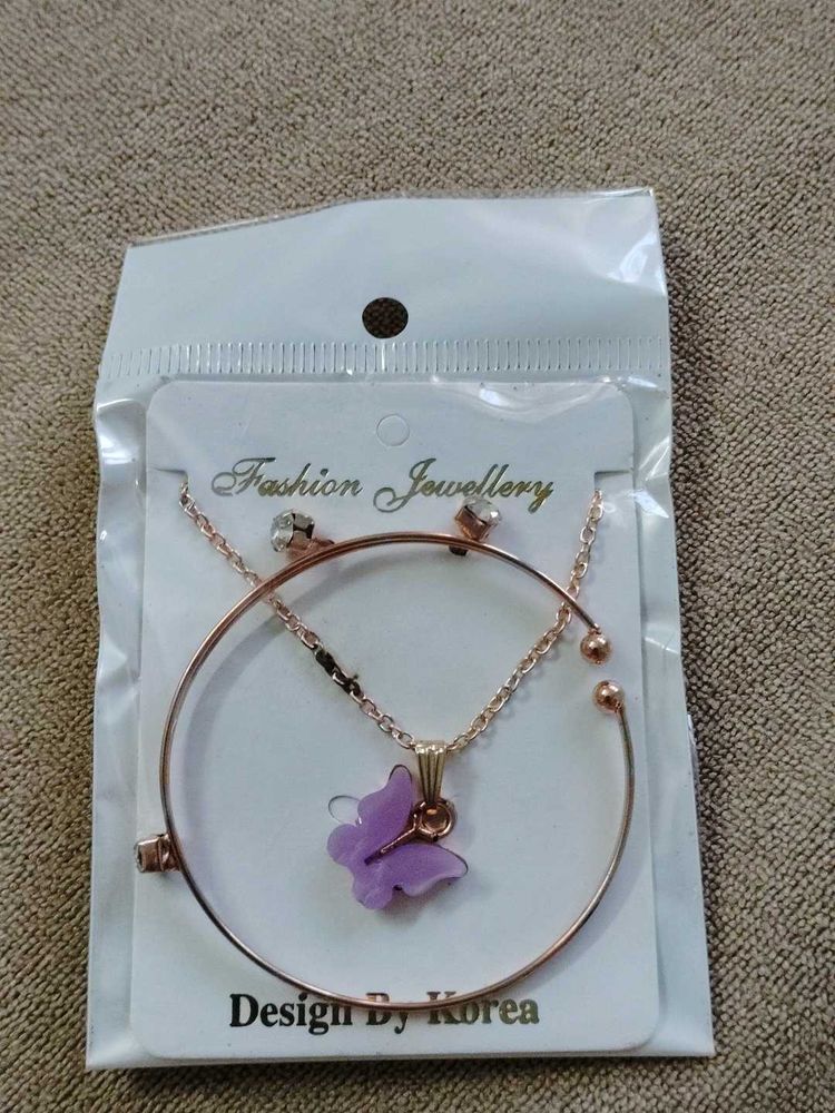 Cute Butterfly Necklace &amp; Bracelet Set
