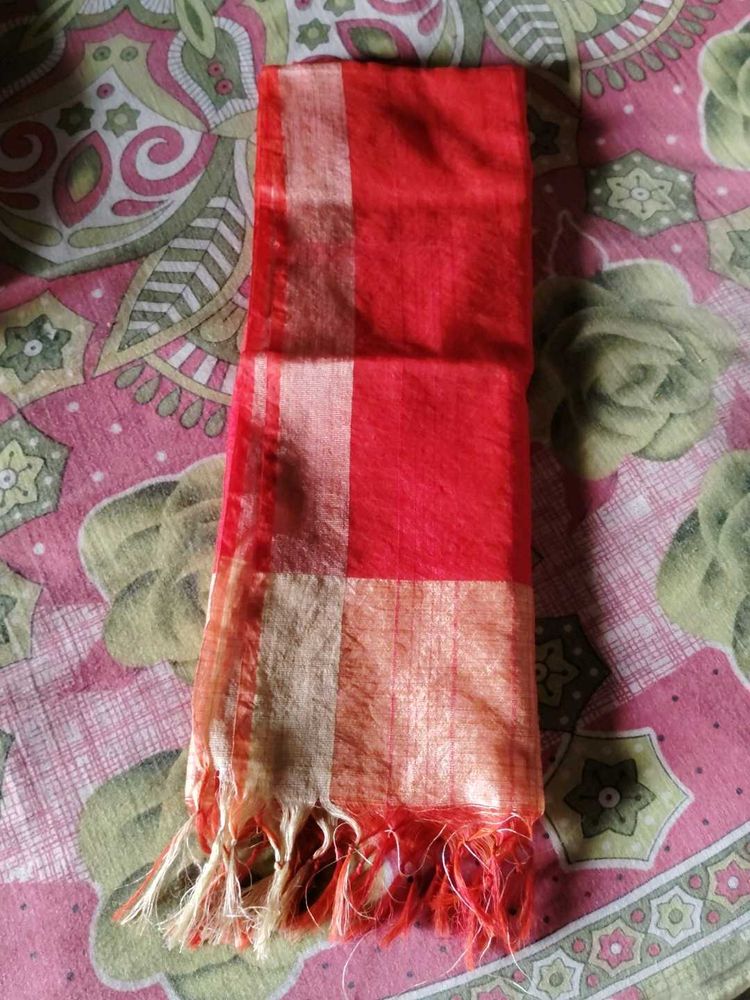 Red &amp; Gold Checkered Scarf