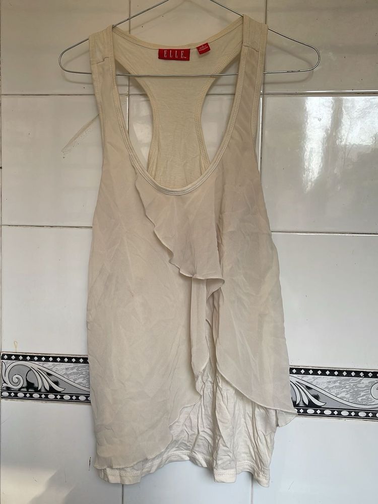 Elle Cream Ruffle Tank Top