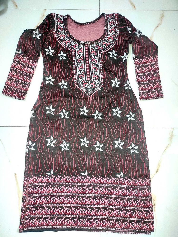 Winter Floral Print Dress