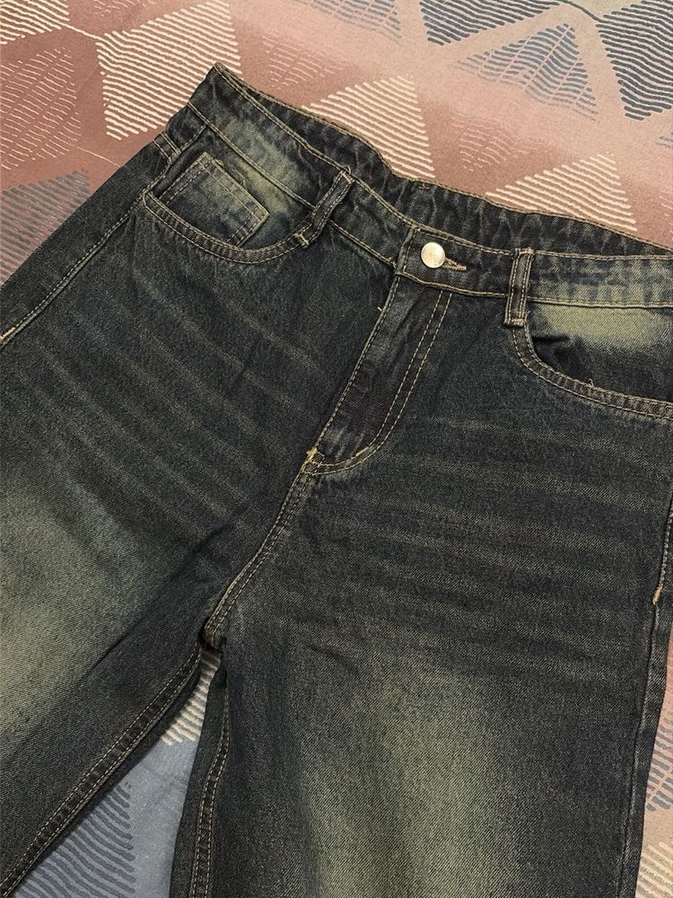 Vintage washed Blue Denim Jeans